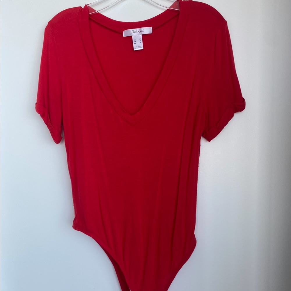 V-Neck Red Body Suit